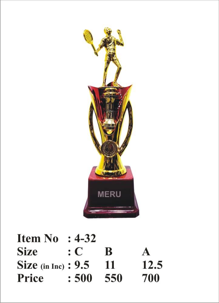 Badminton Gold Trophy for Tournaments & Sports Day Award badminton trophy gold and burgundy award apr 32