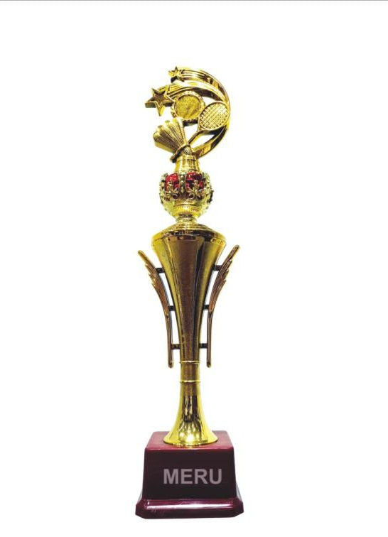 Gold Star Badminton Trophy HV715-158 - Fiber Trophy