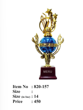 Blue and Gold Globe Acrylic Trophy