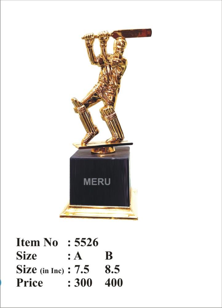 Gold cricket trophy featuring a batter in mid-swing; ideal for sports awards.