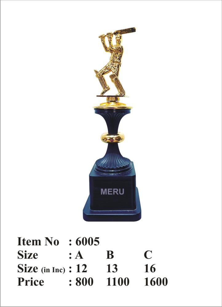 Gold cricket trophy athletic medals