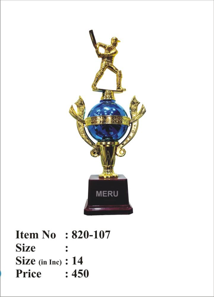 Gold batsman cricket trophy - a beautiful fiber trophy award.