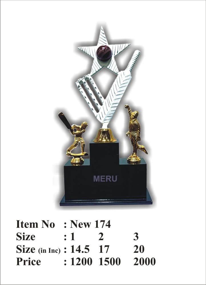 Cricket Star Trophy with Custom Medals