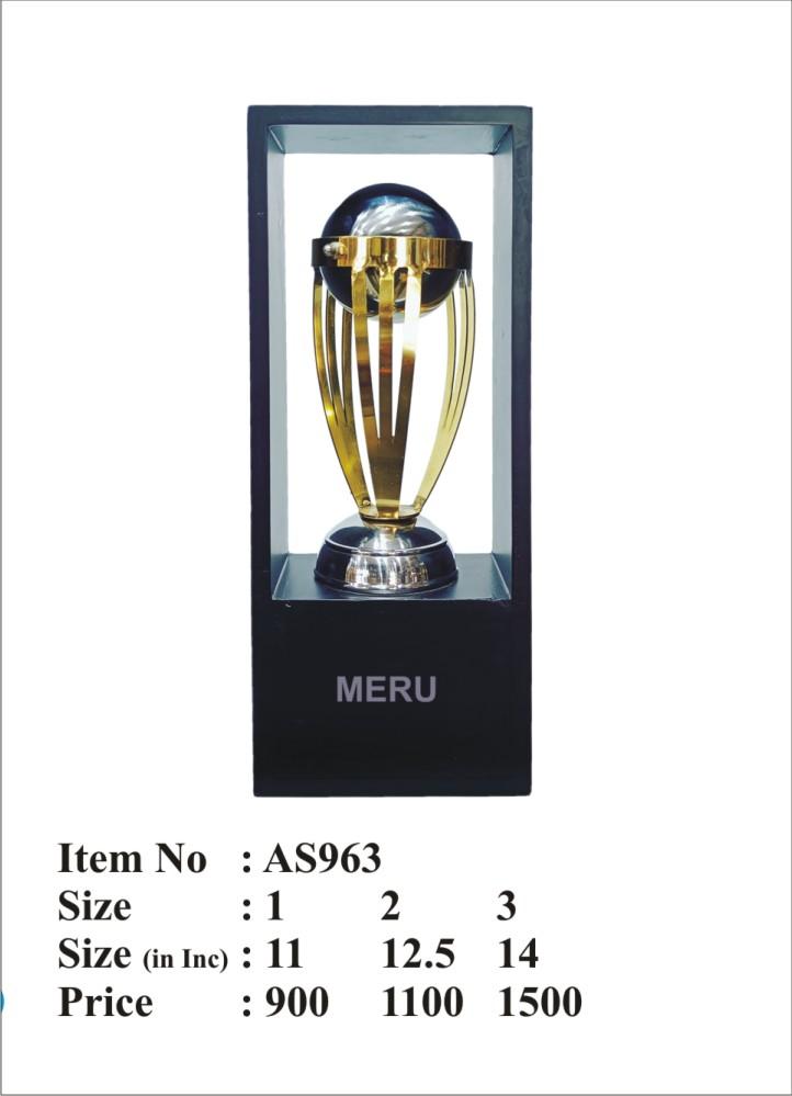 Gold and silver metal corporate trophy.