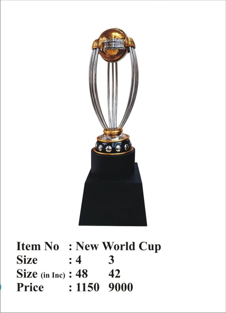 Gold and silver metal corporate trophy on black base
