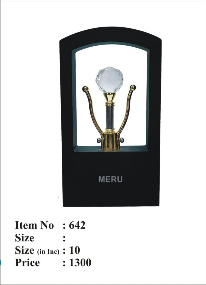 Elegant corporate crystal trophy with black frame