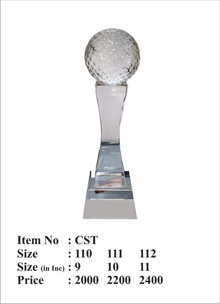 Crystal Golf Ball Trophy