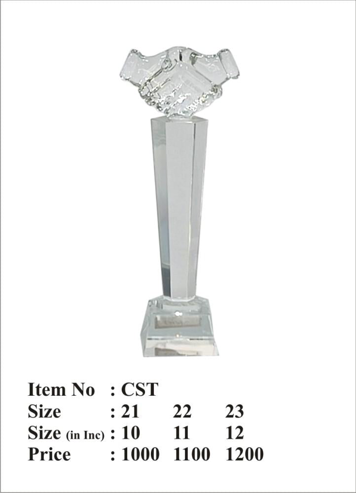 Crystal Handshake Trophy