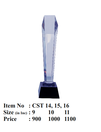Faceted crystal corporate trophy