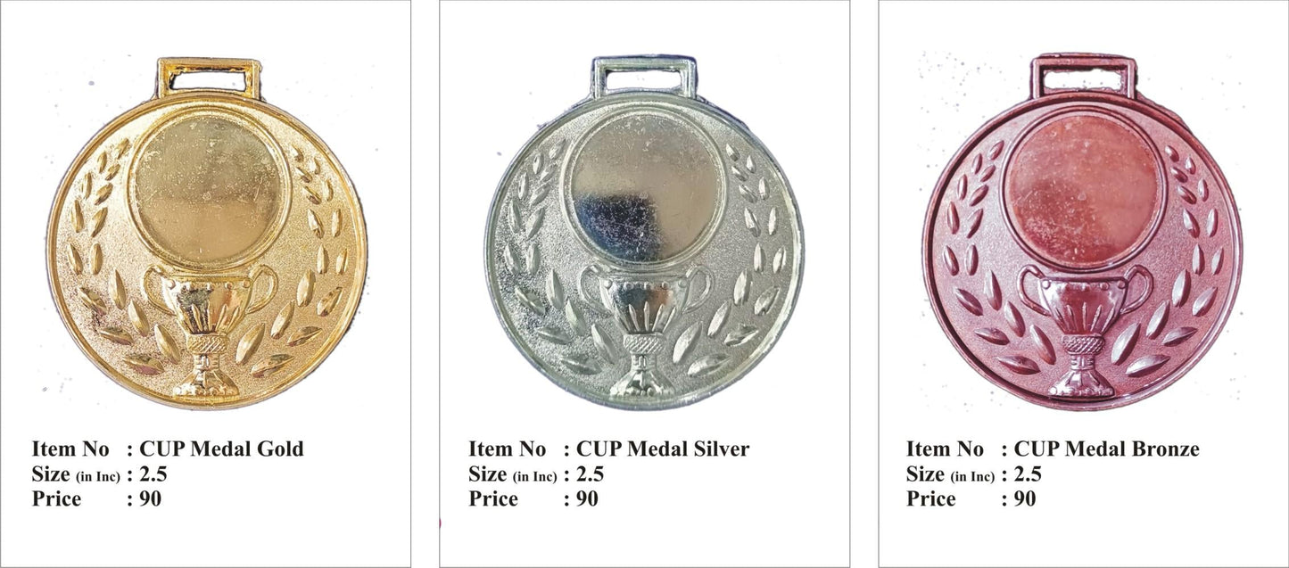Gold Medal with Trophy Cup Design