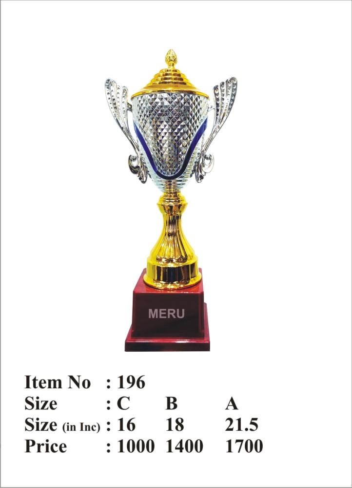 A stunning silver and gold custom trophy with a diamond-shaped design.