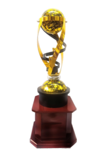 Gold and Black Globe Corporate Trophy