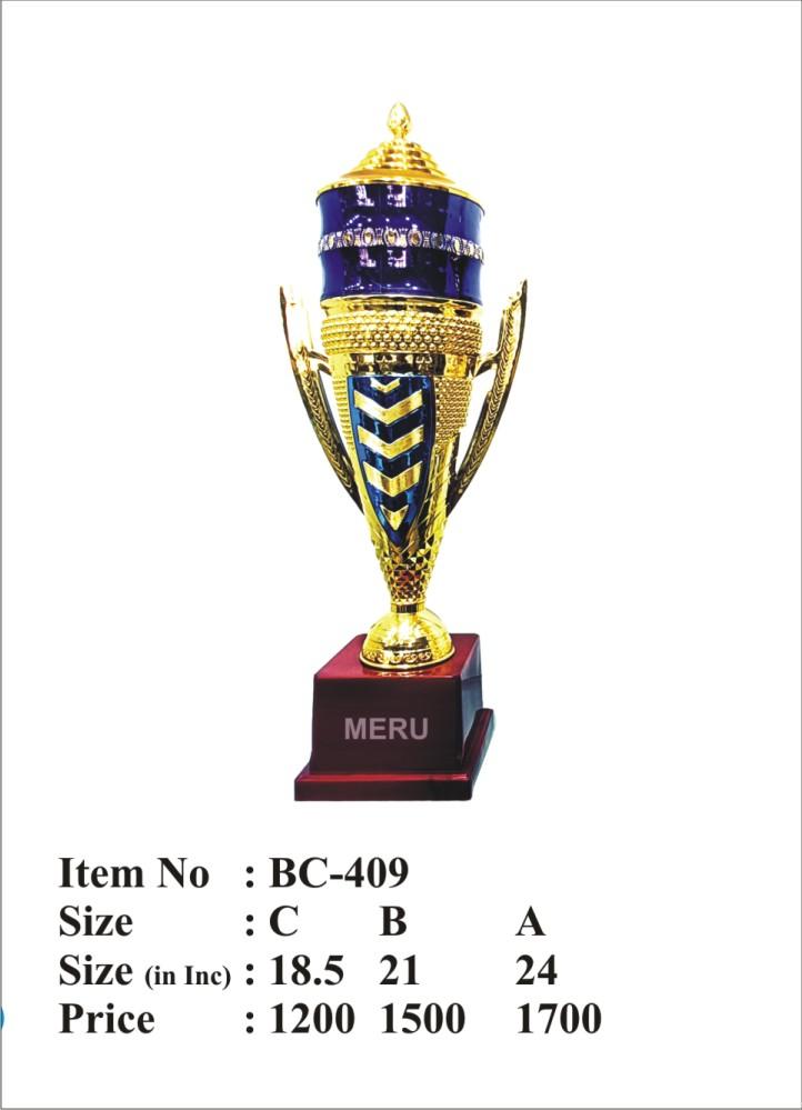 Gold and Blue Metal Corporate Trophy
