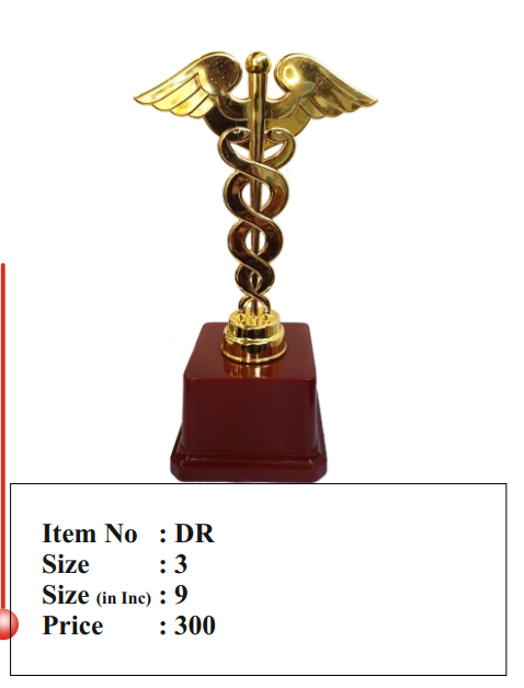 Gold Caduceus Healthcare Award Trophy Corporate & Crystal Trophy gold caduceus healthcare award trophy dr