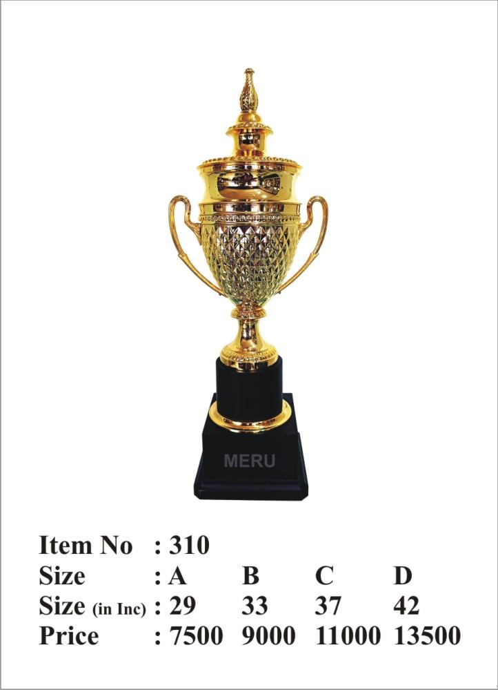 Elegant gold metal trophy for corporate awards