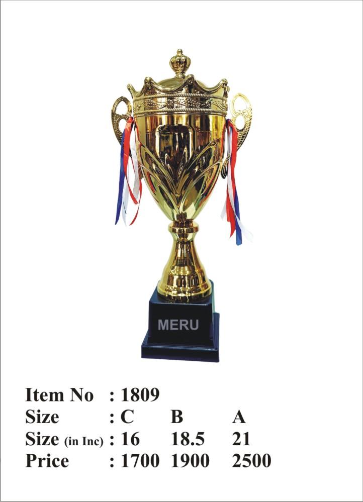 Gold Metal Corporate Trophy with Ribbons