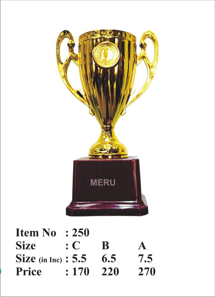 Gold Fibre Trophy Cup with custom medals