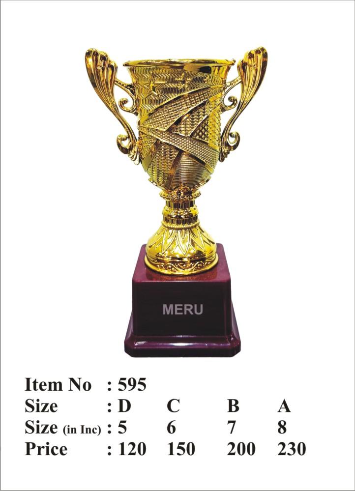 Gold award trophy 595 on maroon base