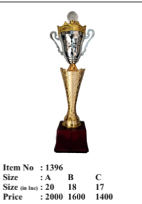 Silver and gold metal trophy with globe