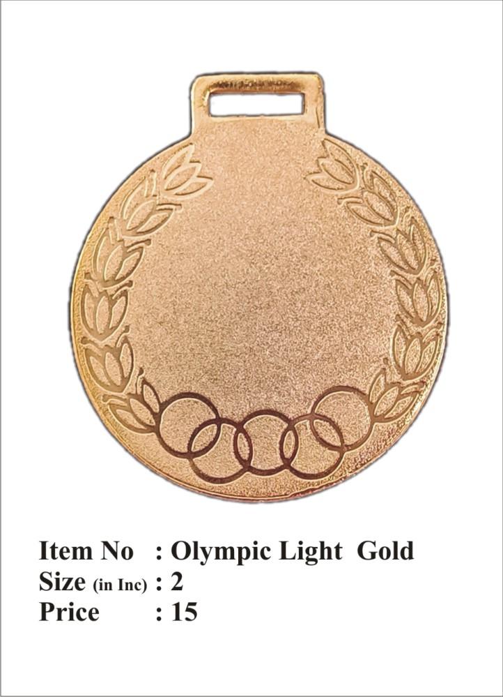 Olympic light gold athletic medal