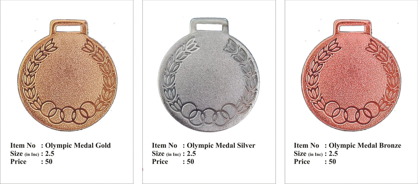 Gold Silver Bronze Olympic Athletic Medals
