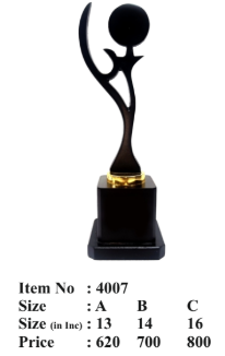 Corporate Acrylic Trophy Premium black acrylic trophy 4007