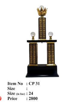 Premium black and gold crystal corporate trophy