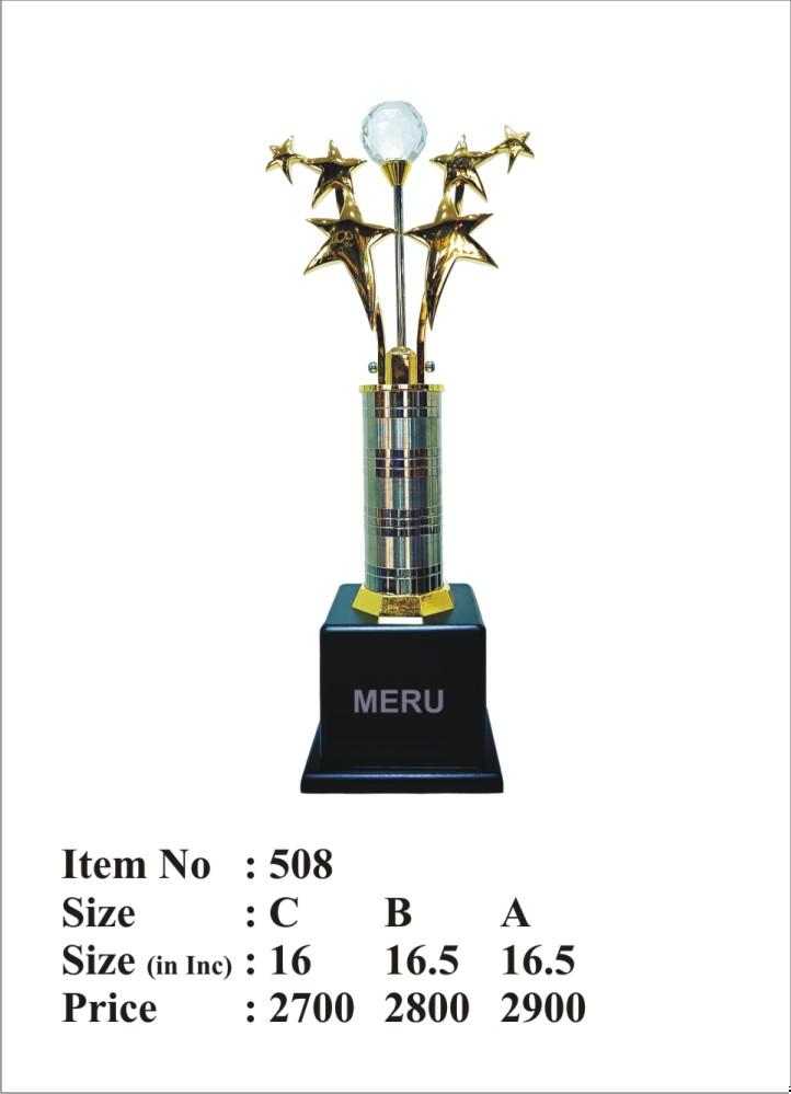 Gold star crystal trophy award for achievement and excellence. Perfect for corporate; academic; or sports awards.