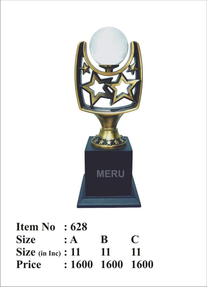Gold and black premium star globe trophy with frosted glass globe. Perfect for academic awards and corporate awards.