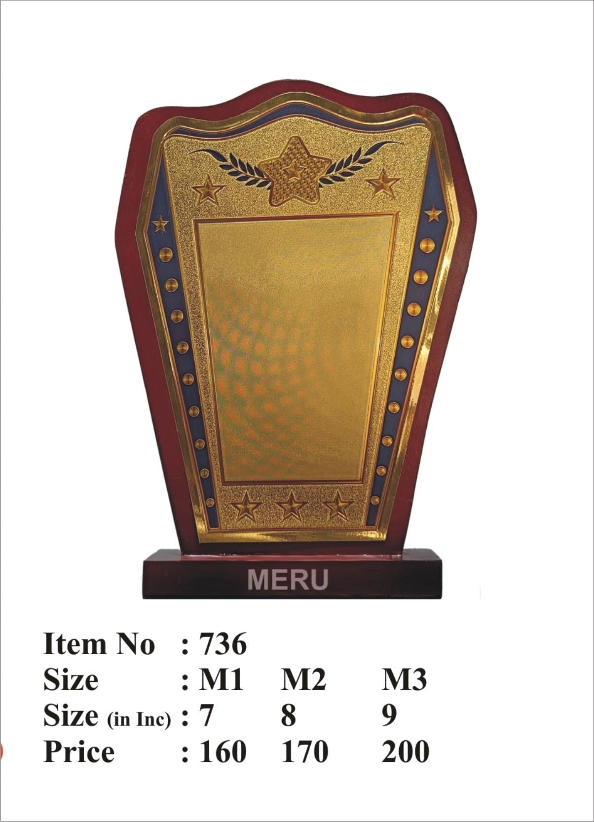 Elegant wooden award memento with a gold plate; perfect for corporate gifts.