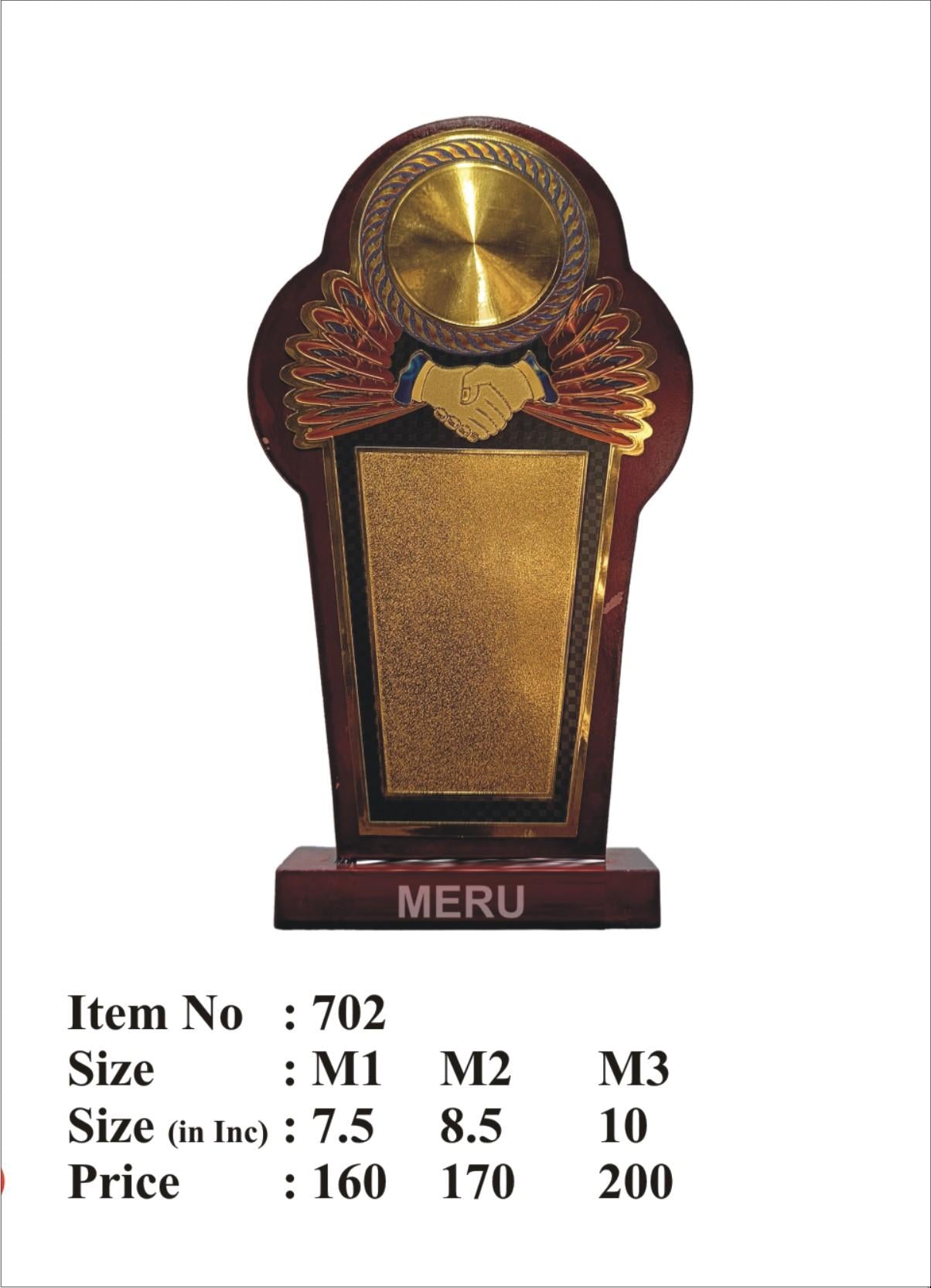 Elegant wooden corporate trophy award