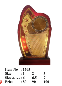 Elegant wooden memento with gold star accents for corporate awards.