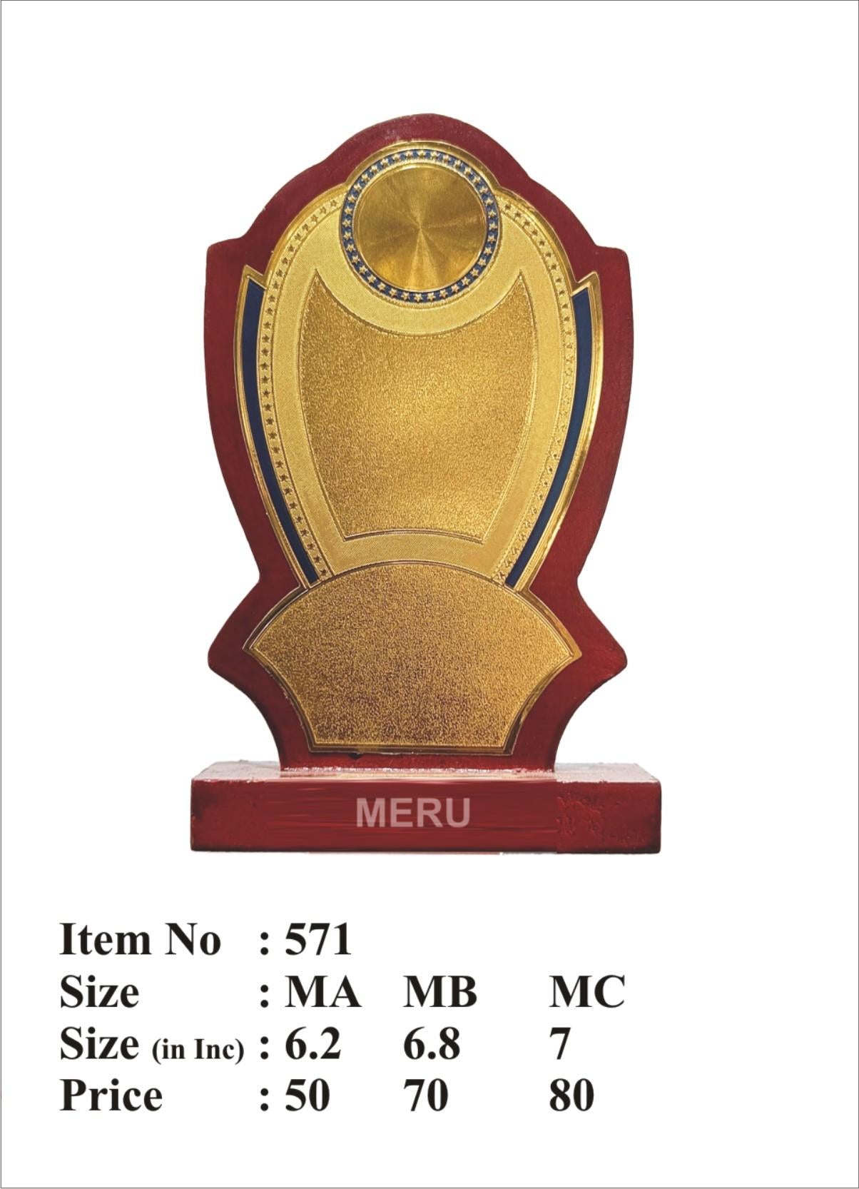 Elegant wooden memento award