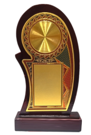 Elegant wooden trophy showcasing recognition and achievement.