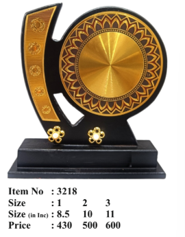 Wooden memento with gold accent; perfect for appreciation awards and corporate recognition.
