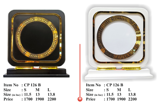 Wooden memento with gold accent design