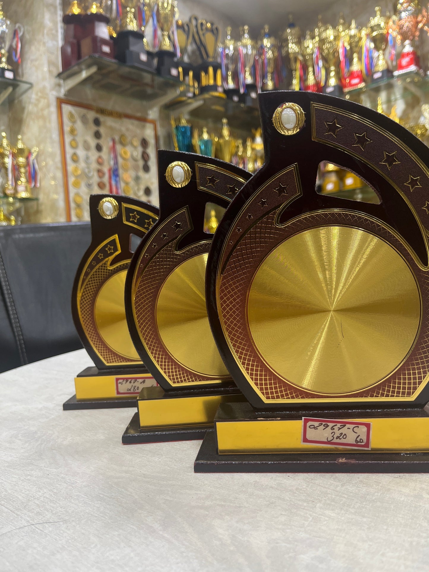 Wooden Corporate Award with Gold Star
