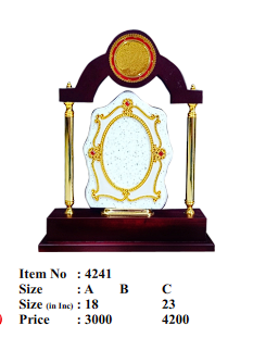 Elegant wooden memento trophy for employee recognition.