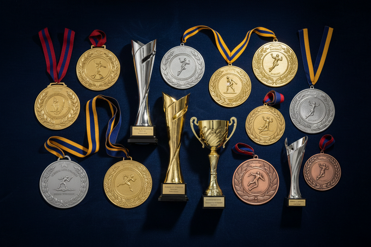 Engraved Medals for Athletes Custom Recognition Awards Meru Trophy