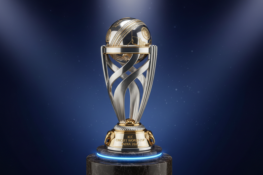 Detailed view of a shimmering crystal trophy design; showcasing the intricate craftsmanship and premium materials used by Meru Trophy for cricket awards and recognition.