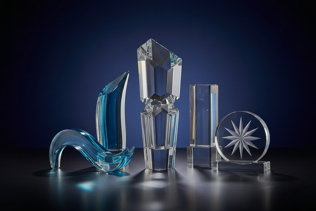The elegance of glass trophies for special achievements