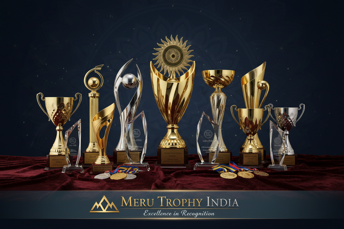 Trophy Price for corporate and sports recognition events crafted by Meru Trophy India award manufacturer