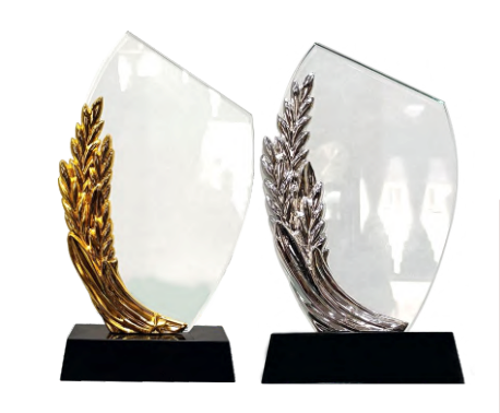 Crystal Trophy - Wheat Design Award CST-117A-1