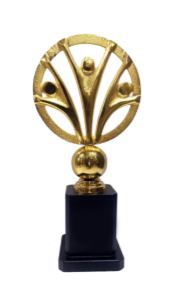 Gold and black acrylic trophy design symbolizing achievement