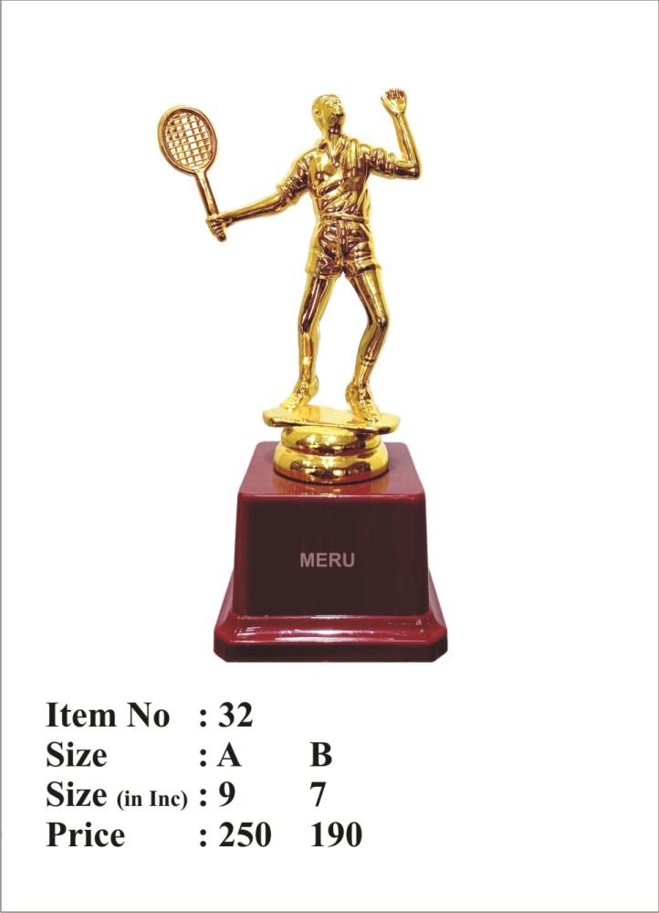 Gold badminton trophy