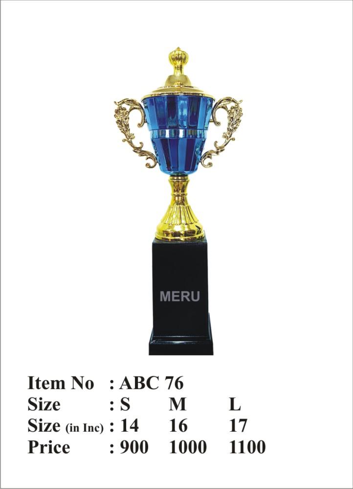 Blue and gold corporate trophy