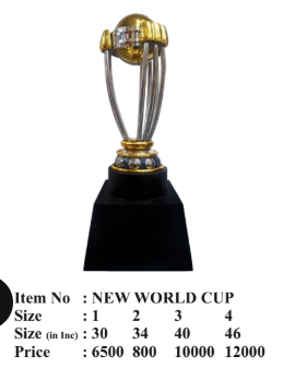 Golden Cricket Cup Trophy - Cricket World Cup Replica