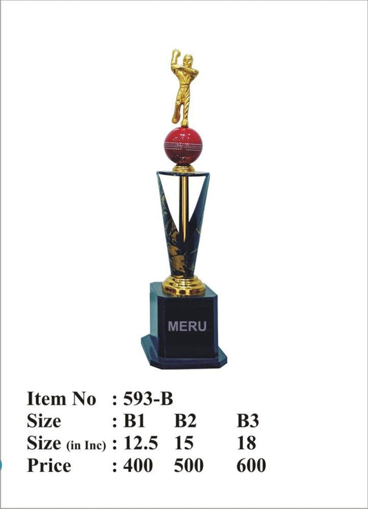 Gold batsman cricket trophy