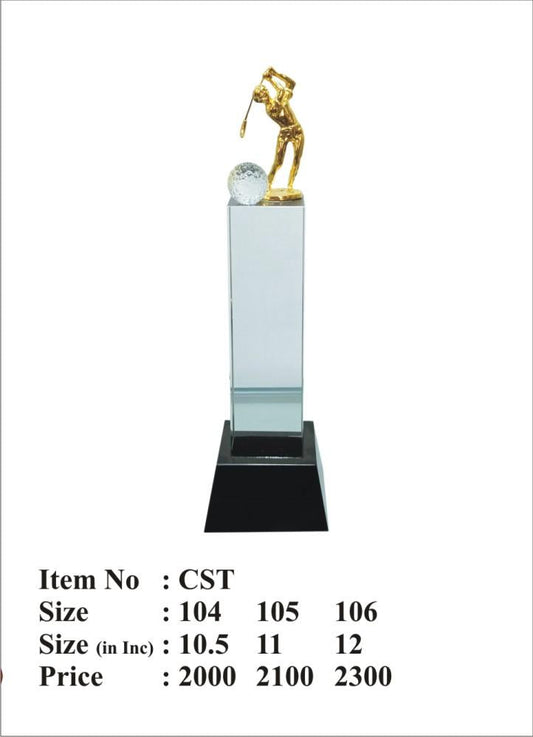 Crystal Golf Trophy Award
