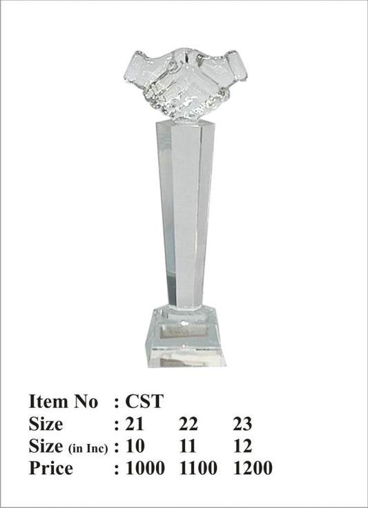 Crystal Handshake Trophy